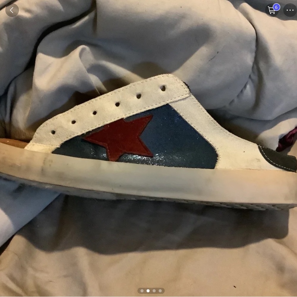 Slip on shushop sneakers worn a couple times blue maroon and gold size 10 - Picture 4 of 5